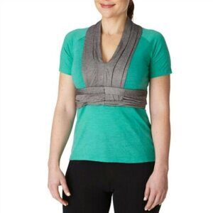 Moxie Cycling Women's Pleated Tee Aqua Grey Medium